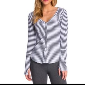 Glyder Work Sweat Play Striped Henley - Navy